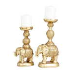 Load image into Gallery viewer, Elephant Candle Holder Set (Gold)
