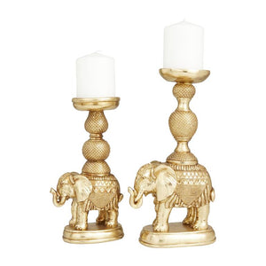 Elephant Candle Holder Set (Gold)