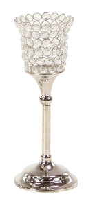 Aluminum Beads Candle Holder Set (Silver)