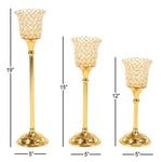 Load image into Gallery viewer, Aluminum Beads Candle Holder Set (Gold)

