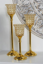 Load image into Gallery viewer, Aluminum Beads Candle Holder Set (Gold)
