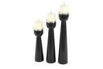 Load image into Gallery viewer, Mango Wood Candle Holder Set (Black)
