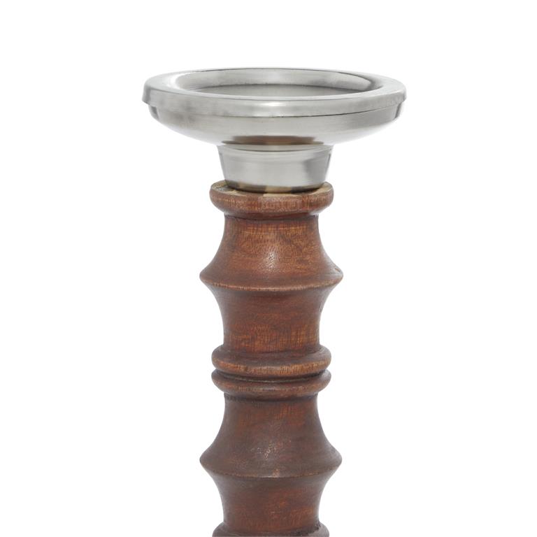 Mango Wood Candle Holder Set (Brown)